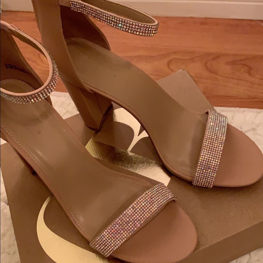 nude heels with sparkly straps